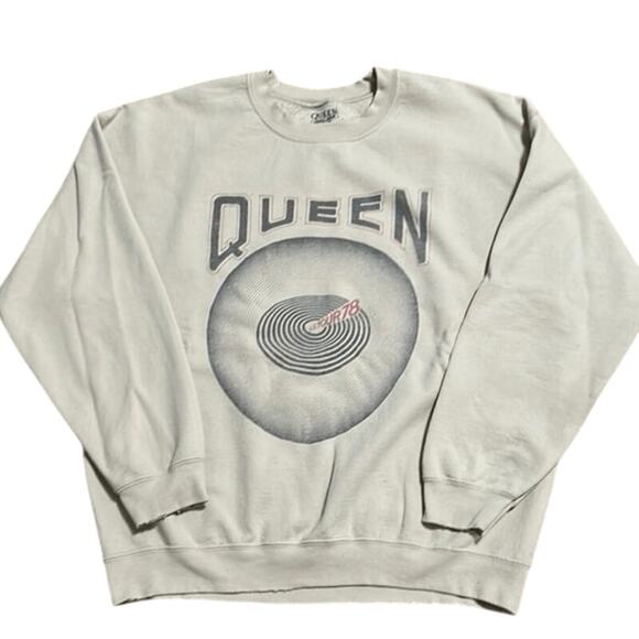 QUEEN 1978 Tour Oversized Distressed Crewneck Sweatshirt, Size 2XL - Picture 7 of 11